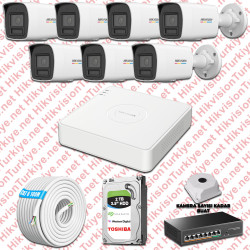 Hikvision 07 İp Güvenlik Kamerası Seti 4mp Colorvu Hibrit